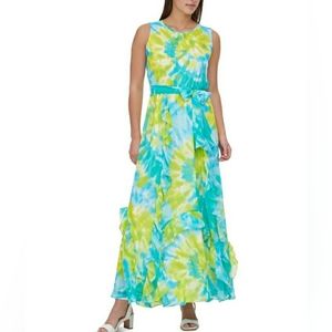 Calvin Klein Womens Turquoise  Maxi Dress.